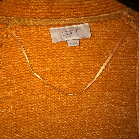 Loft Chenille Long Cardigan, Gold, Small - Picture 2 of 4